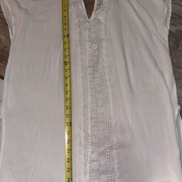 KONA Sol Womens Swim Cover Up Top White Short Sleeve V Neck sz S - Picture 5 of 8